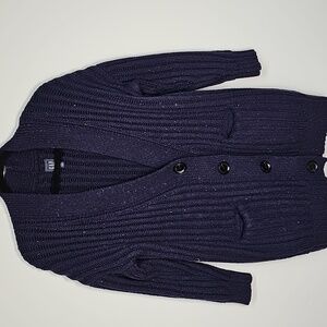 2020 GAP Ribbed Knit Cardigan, Navy & Color Specs, Size Petite Medium